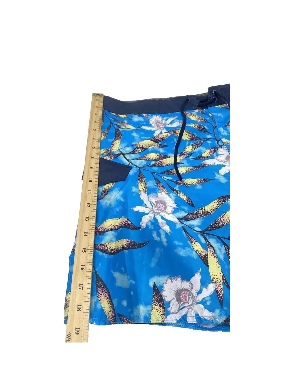 Mens Blue Swim Trunks Bathing Suit Bottoms Swimsuit Floral Brand New